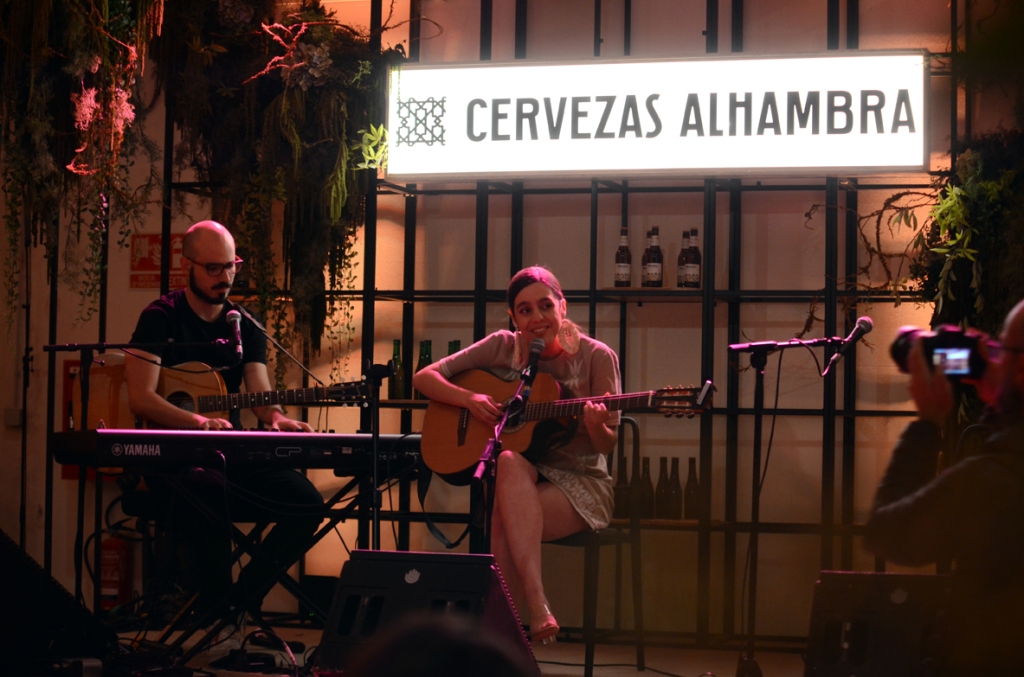 Valeria Castro performing at Jardín Cervezas Alhambra Barcelona 2022 inauguration